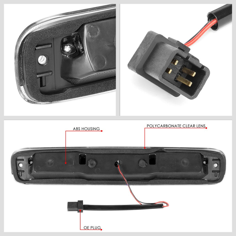 [Sequential Triangle LED] Carbon/Clear Len Third Brake Light For 99-06 Silverado