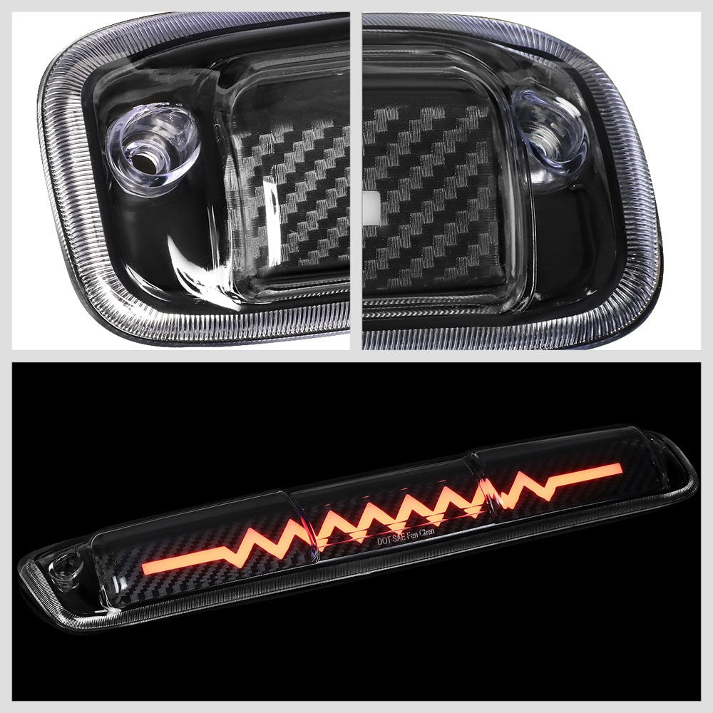 [Sequential Heartbeat LED] Carbon/Clear Len Third Brake Light For 99-06 Sierra