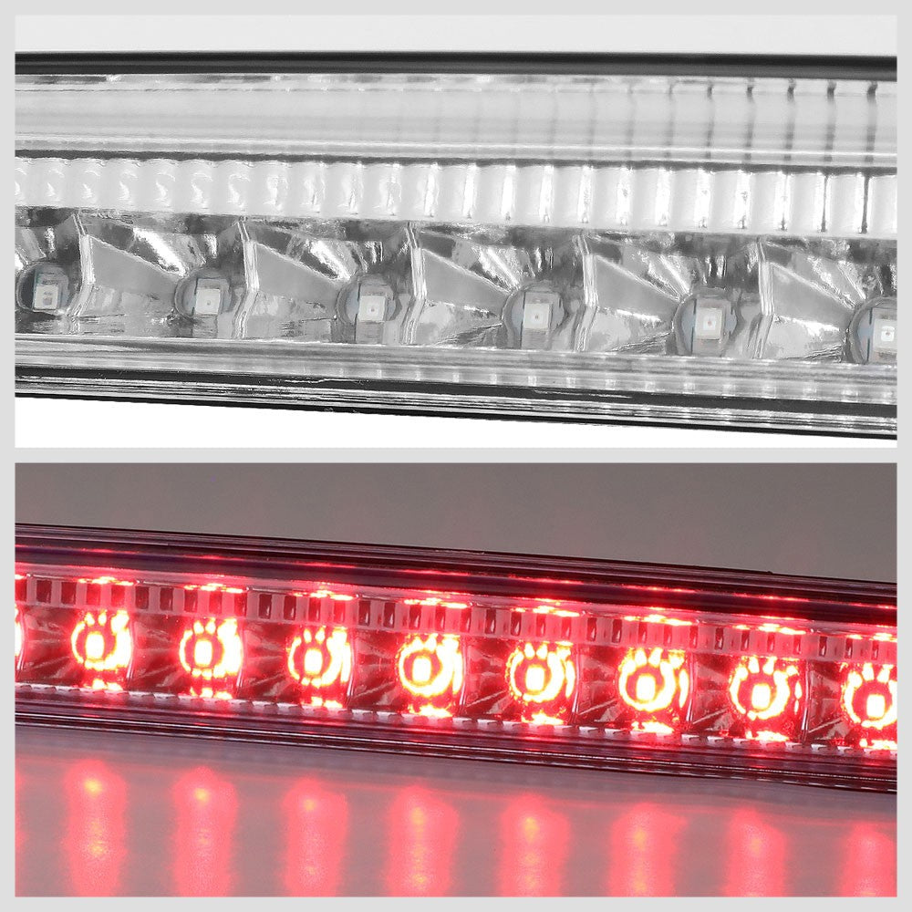 Chrome Housing/Clear Len LED Rear Third Brake Light For 09-17 Chevrolet Traverse