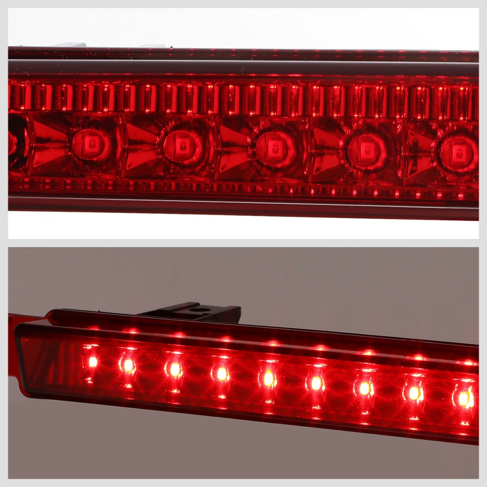 Chrome Housing/Red Lens LED Rear Third Brake Light For 09-17 Chevrolet Traverse