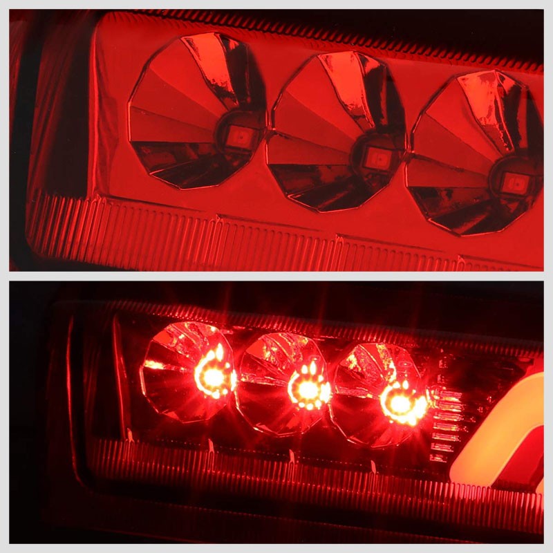 3D LED Rear Third Brake Light Chrome Housing Red Lens For 00-06 Chevy Tahoe
