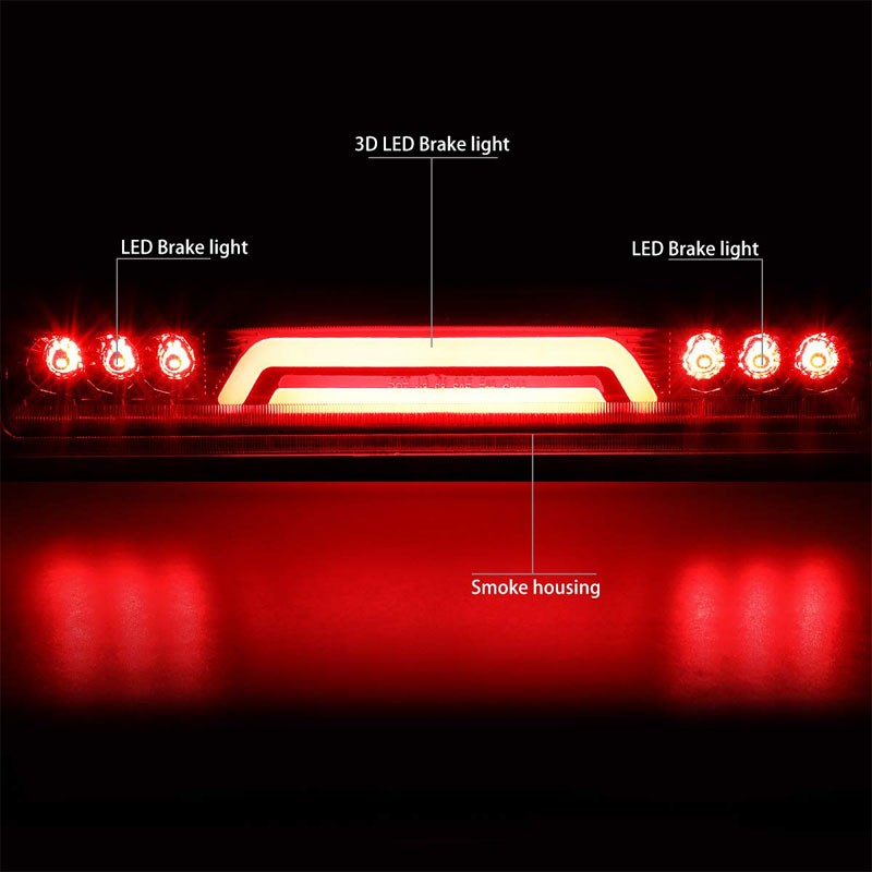 3D LED Rear Third Brake Light Chrome Housing Smoke Lens For 00-06 GMC Yukon XL