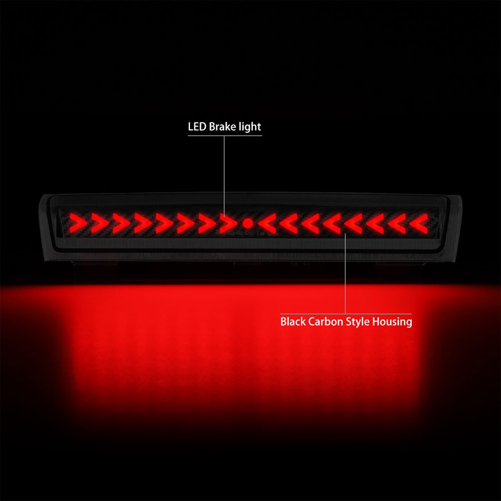 [Sequential Arrow LED] Carbon/Clear Len Third Brake Light For 00-06 Suburban