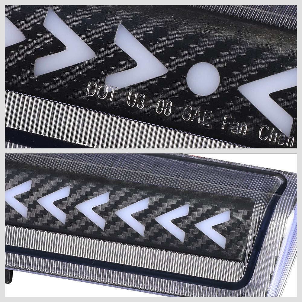 [Sequential Arrow LED] Carbon/Clear Len Third Brake Light For 00-06 Suburban