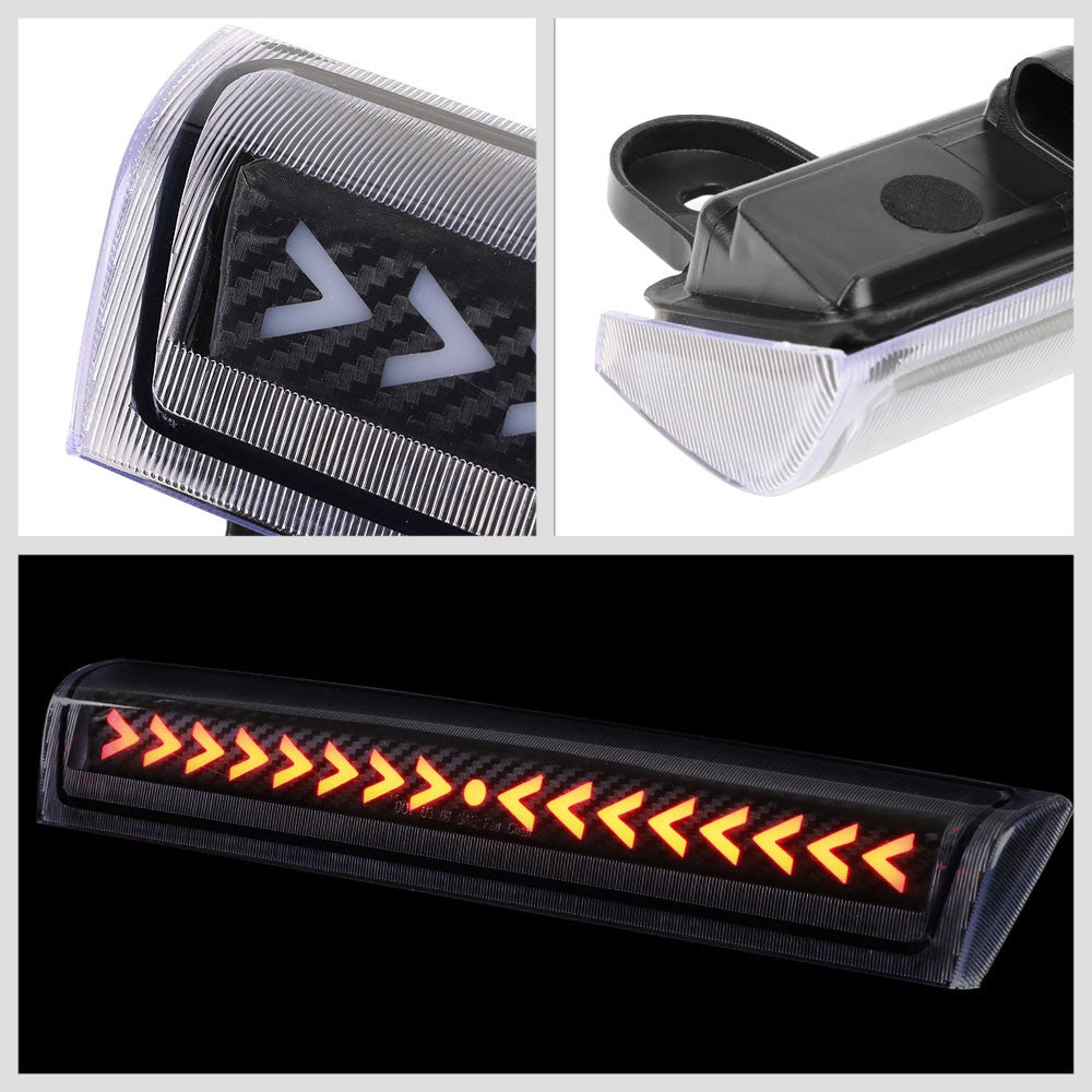 [Sequential Arrow LED] Carbon/Clear Len Third Brake Light For 00-06 Suburban