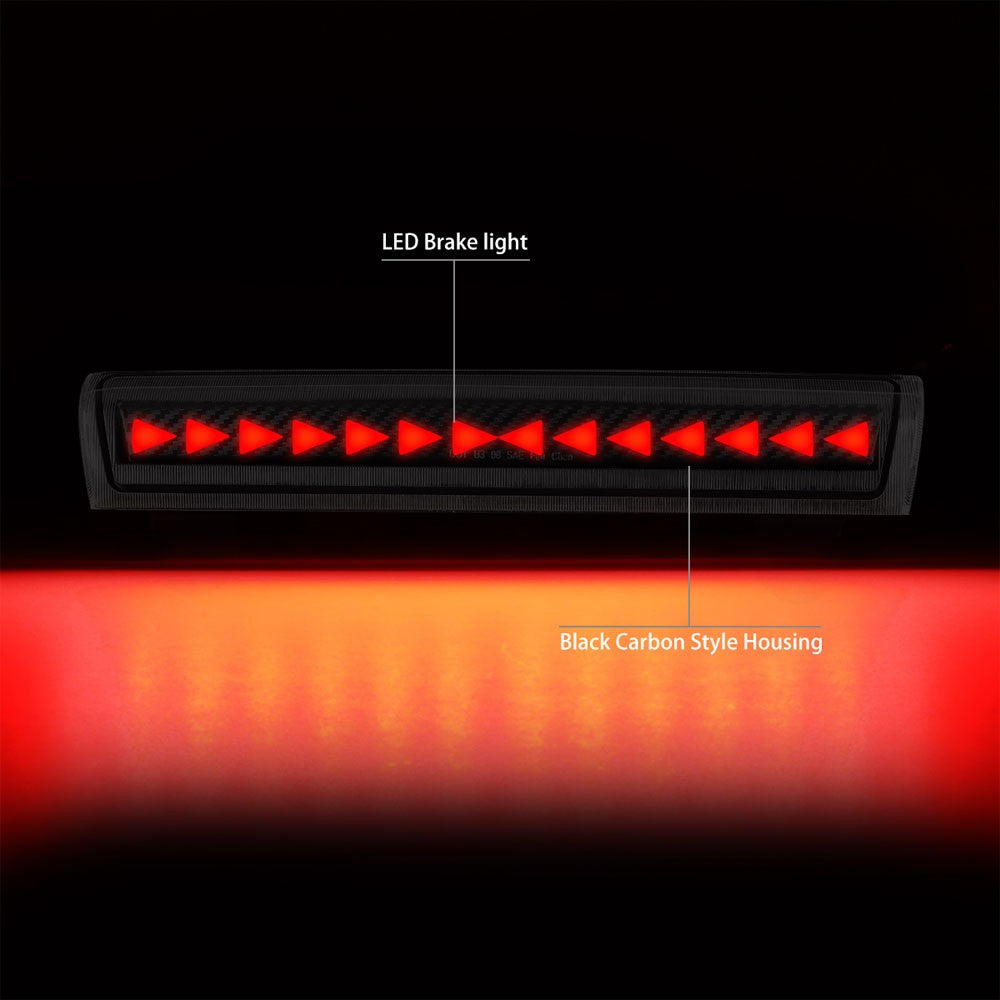 [Sequential Triangle LED] Carbon/Clear Len Third Brake Light For 00-06 Suburban