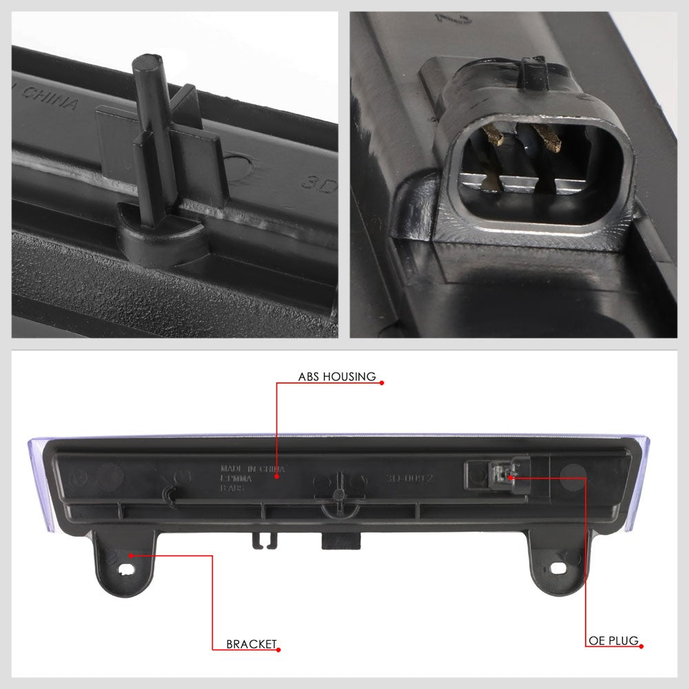 [Sequential Triangle LED] Carbon/Clear Len Third Brake Light For 00-06 Suburban