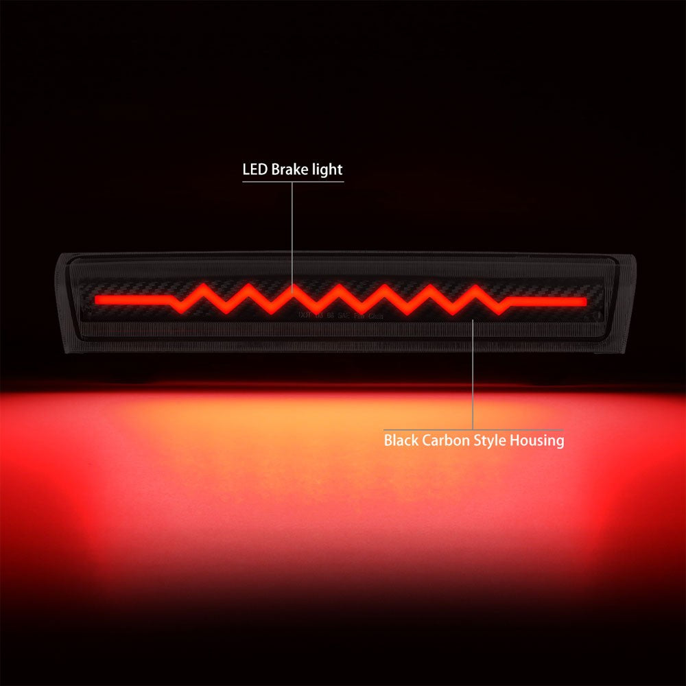 [Sequential Heartbeat LED] Carbon/Clear Len Third Brake Light For 00-06 Suburban