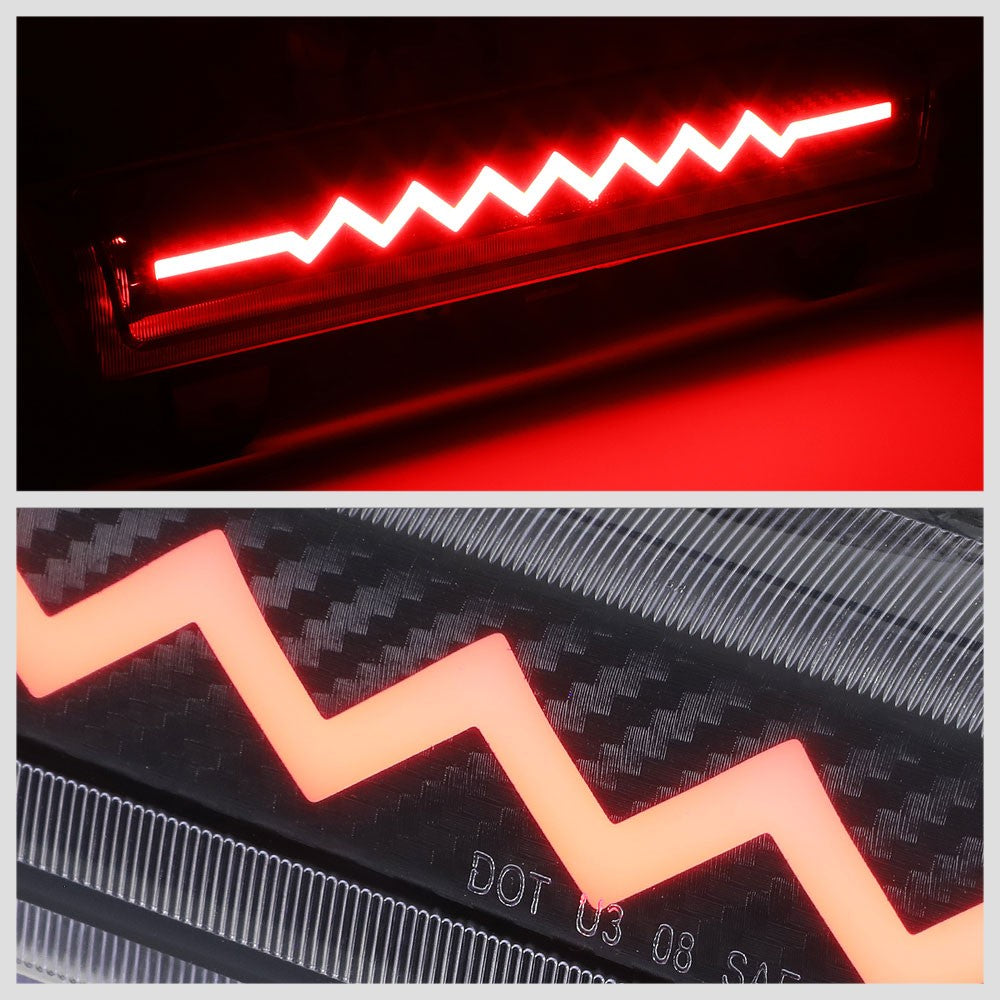 [Sequential Heartbeat LED] Carbon/Clear Len Third Brake Light For 00-06 Suburban