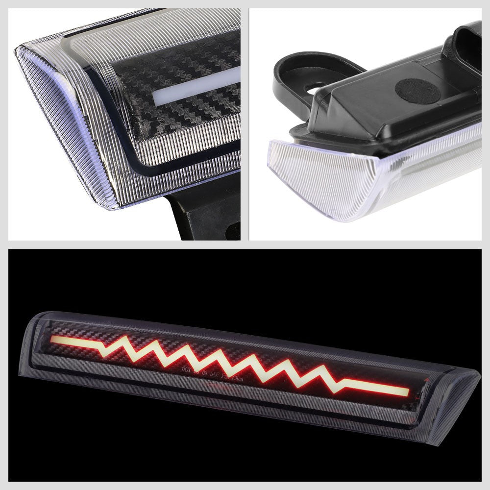 [Sequential Heartbeat LED] Carbon/Clear Len Third Brake Light For 00-06 Suburban