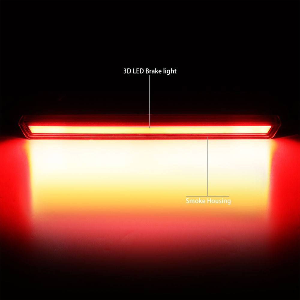 Black Housing/Smoke Lens LED Rear Tail Third Brake Light For 15-20 Chevy Tahoe