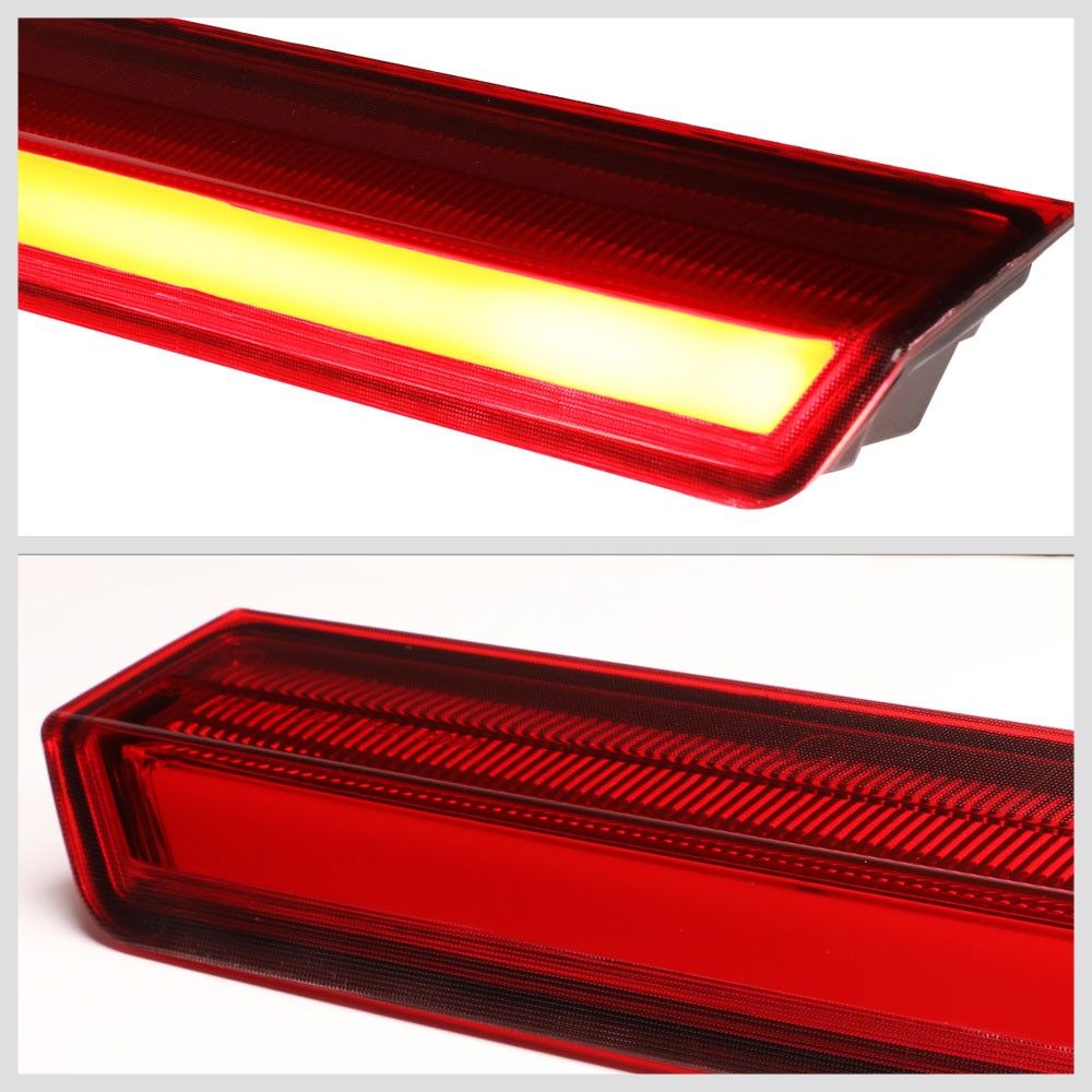 Chrome Housing/Red Lens LED Rear Tail Third Brake Light For 15-20 Chevy Suburban