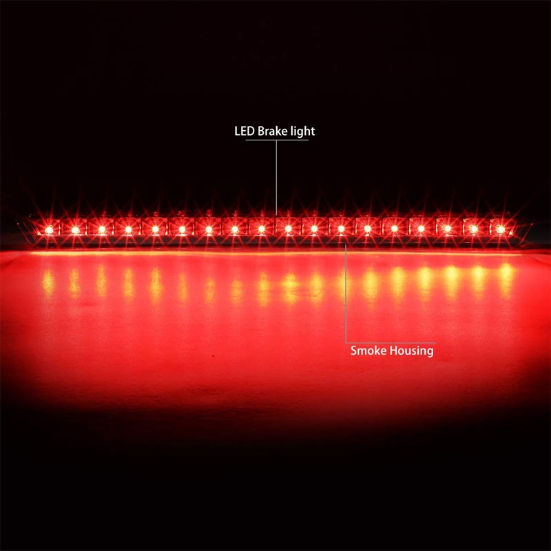 Black Housing Smoke Lens LED Rear 3RD Third Brake Light Lamp For 15-17 Tahoe
