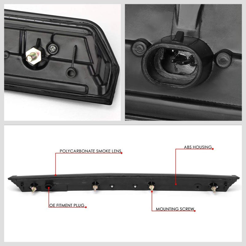 Black Housing Smoke Lens LED Rear 3RD Third Brake Light Lamp For 15-17 Tahoe