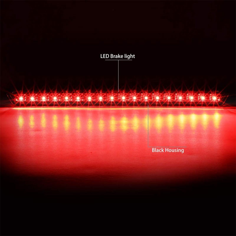 Black Housing Clear Lens LED Rear 3RD Third Brake Light Lamp For 15-17 Tahoe