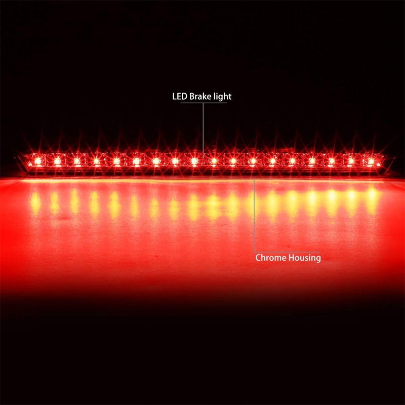Chrome Housing Clear Lens LED Rear 3RD Third Brake Light Lamp For 15-17 Tahoe