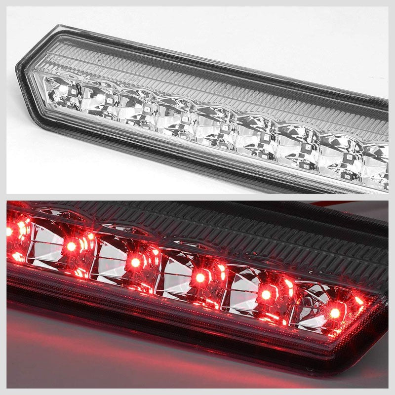Chrome Housing Clear Lens LED Rear 3RD Third Brake Light Lamp For 15-17 Tahoe