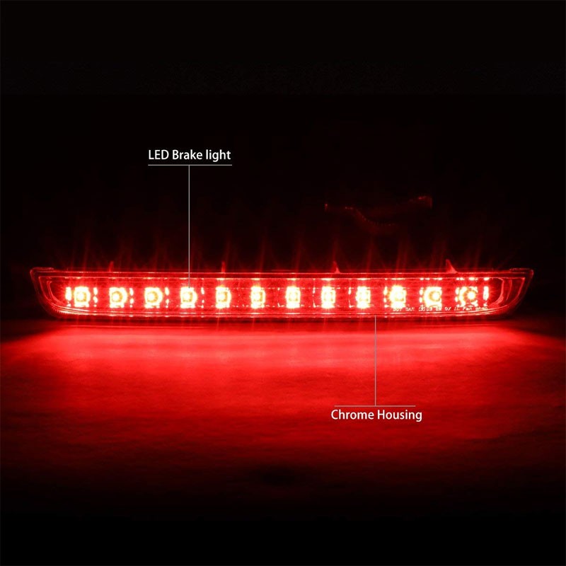 Chrome Housing Clear Lens LED Rear 3RD Third Brake Light For 07-09 Torrent