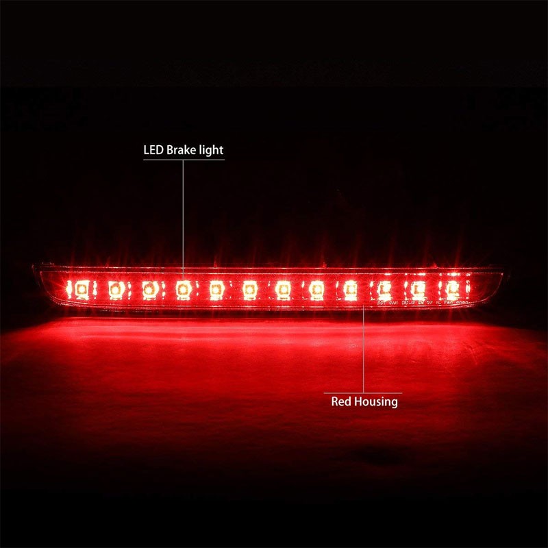 Chrome Housing Red Lens LED Rear 3RD Third Brake Light For 07-09 Torrent