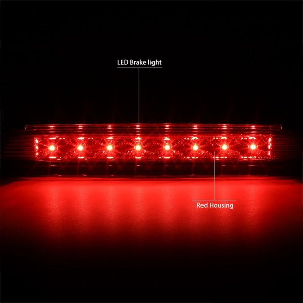 Black Housing/Red Lens Third Brake Red LED Light Lamp For Chevy 10-17 Equinox