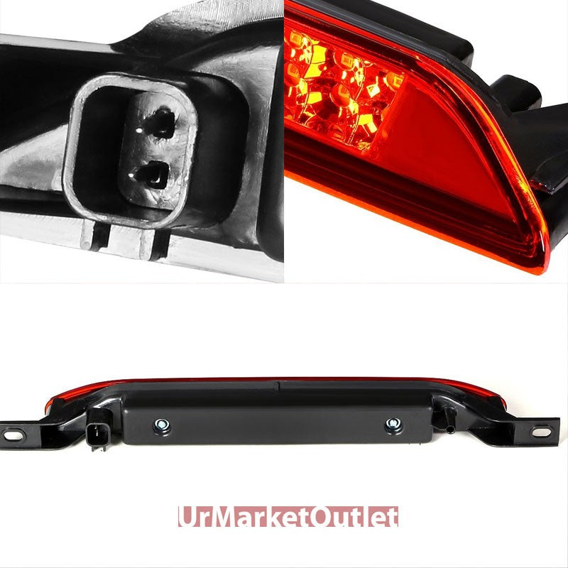 Chrome Housing Red Len Third Brake Red LED Light For 11-21 Grand Cherokee WK2