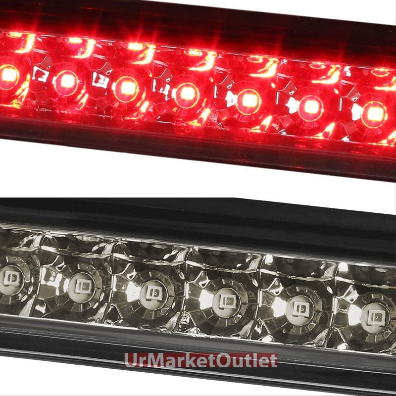 Chrome Housing Smoke Len Third Brake Red LED Light For 11-21 Grand Cherokee WK2