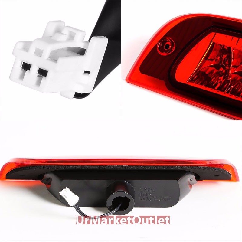 Chrome Housing Red Len Rear Third Brake Red LED Light For Jeep 02-07 Liberty KJ