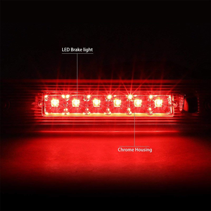 Chrome Housing Clear Len Third Brake LED Light For Jeep 08-12 Liberty KK 3.7L