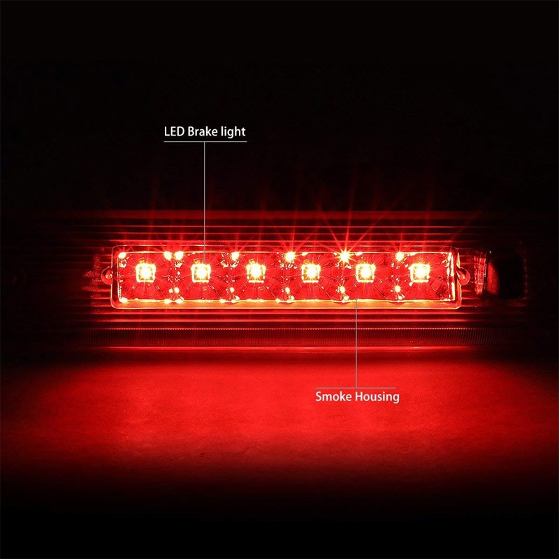 Chrome Housing Smoke Len Third Brake LED Light For Jeep 08-12 Liberty KK 3.7L