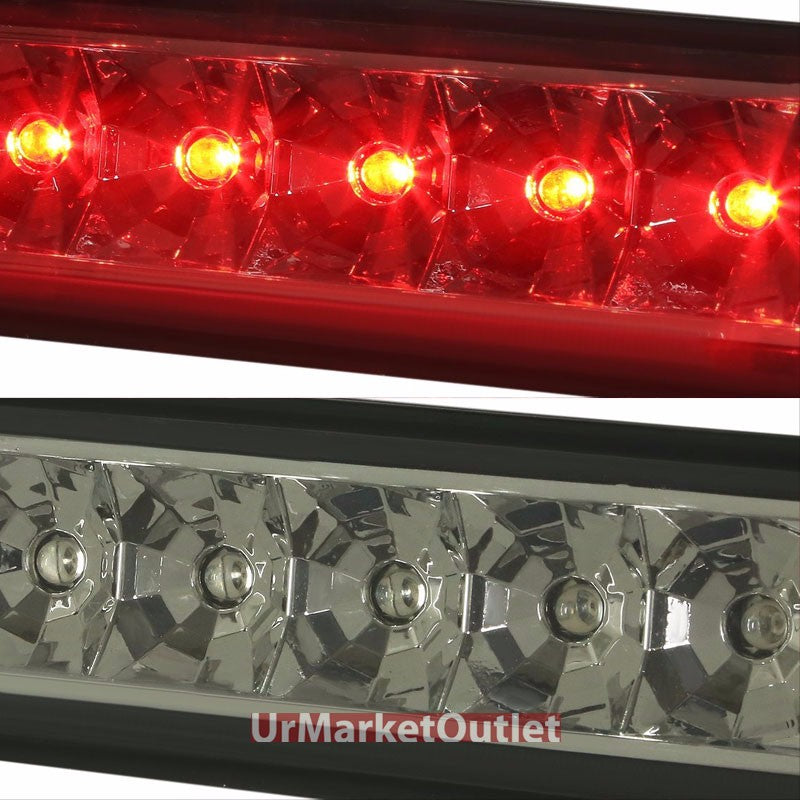 Chrome Housing Smoke Len Rear Third Brake Red LED Light For 97-06 Wrangler TJ