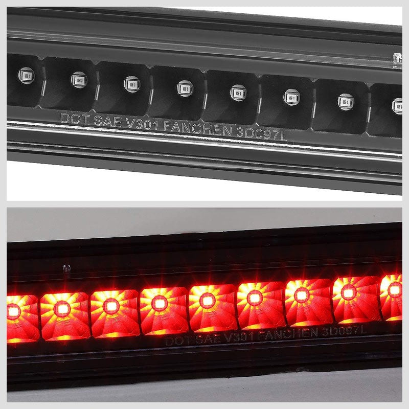 Black Housing Clear Lens LED Rear 3RD Third Brake Light Lamp For 05-15 Armada