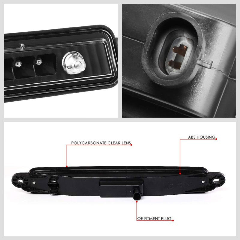 Black Housing Clear Lens LED Rear 3RD Third Brake Light Lamp For 05-15 Armada