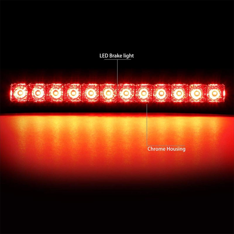 Chrome Housing Clear Lens LED Rear 3RD Third Brake Light Lamp For 05-15 Armada