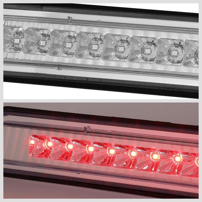 Chrome Housing Clear Lens LED Rear 3RD Third Brake Light Lamp For 05-15 Armada