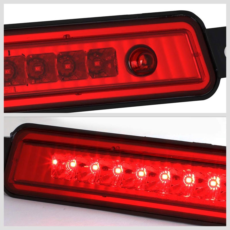 Chrome Housing Red Lens LED Rear 3RD Third Brake Light Lamp For 05-15 Armada