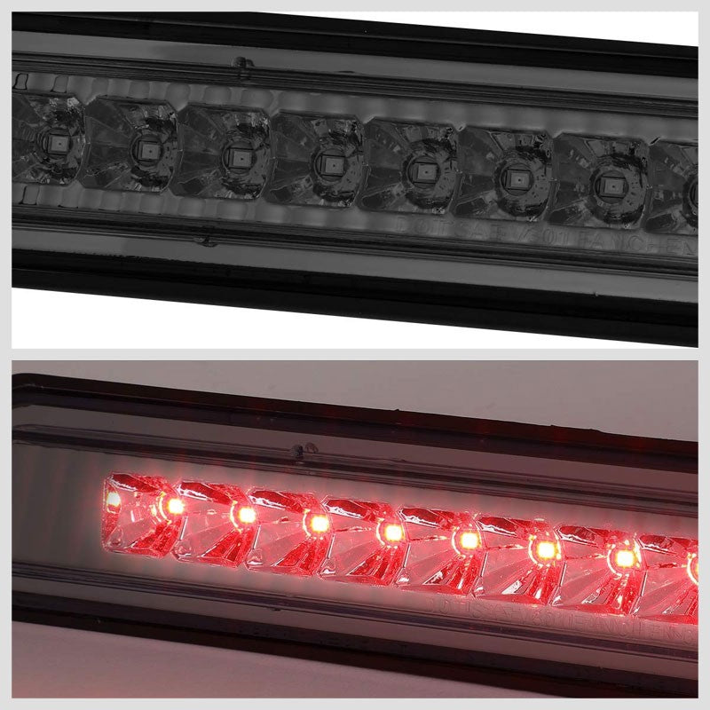 Chrome Housing Smoke Lens LED Rear 3RD Third Brake Light Lamp For 05-15 Armada
