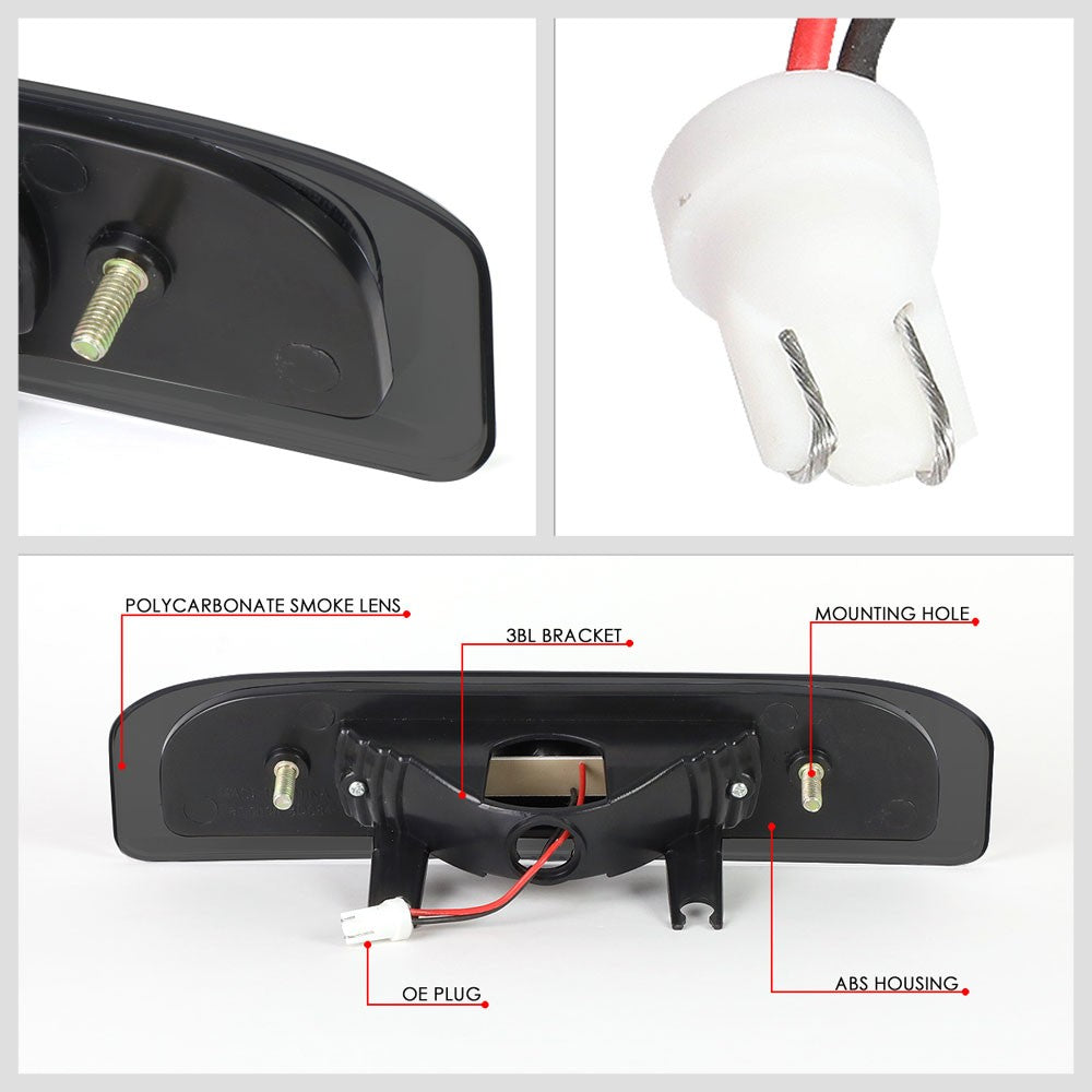 Black Housing/Smoke Lens LED Rear Tail Third Brake Light For 09-14 Nissan Cube
