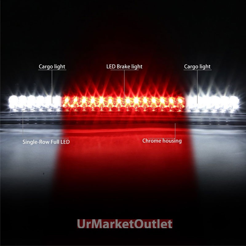 Chrome Housing Clear Len Third Brake LED Light For 04-14 Titan A60/Frontier D40