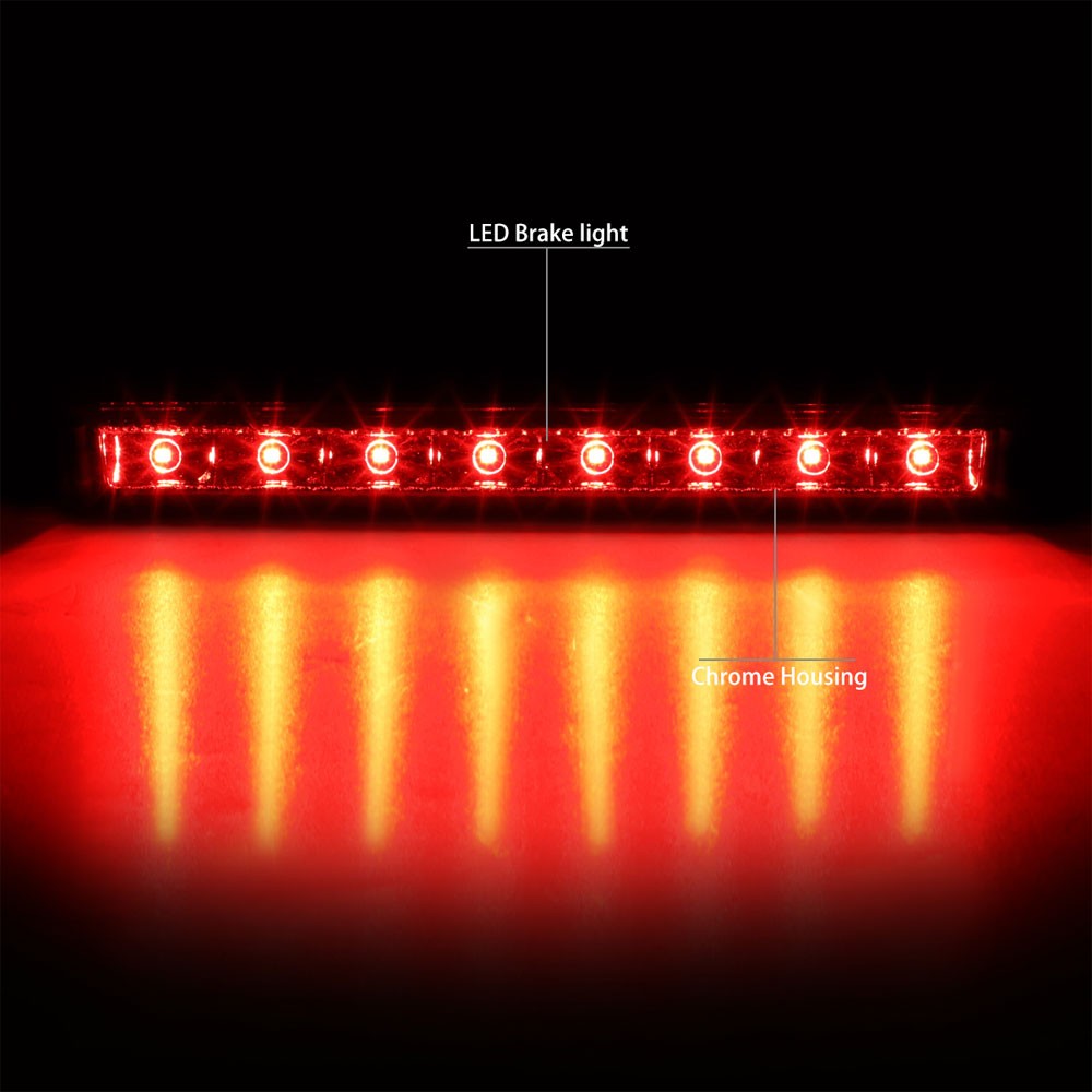 Chrome Housing/Clear Lens LED Rear Tail Third Brake Light For 14-20 Nissan Rogue