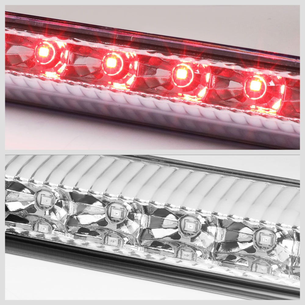 Chrome Housing/Clear Lens LED Rear Tail Third Brake Light For 14-20 Nissan Rogue