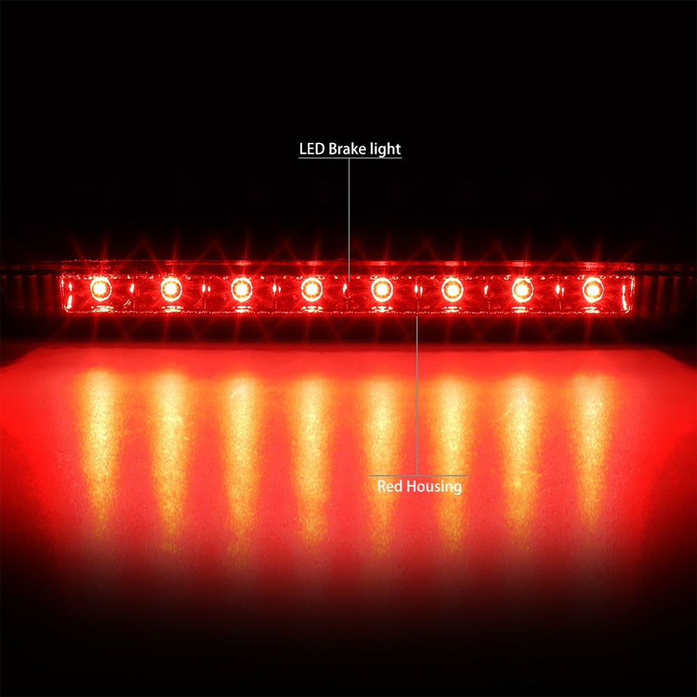 Chrome Housing/Red Lens LED Rear Tail Third Brake Light For 14-20 Nissan Rogue