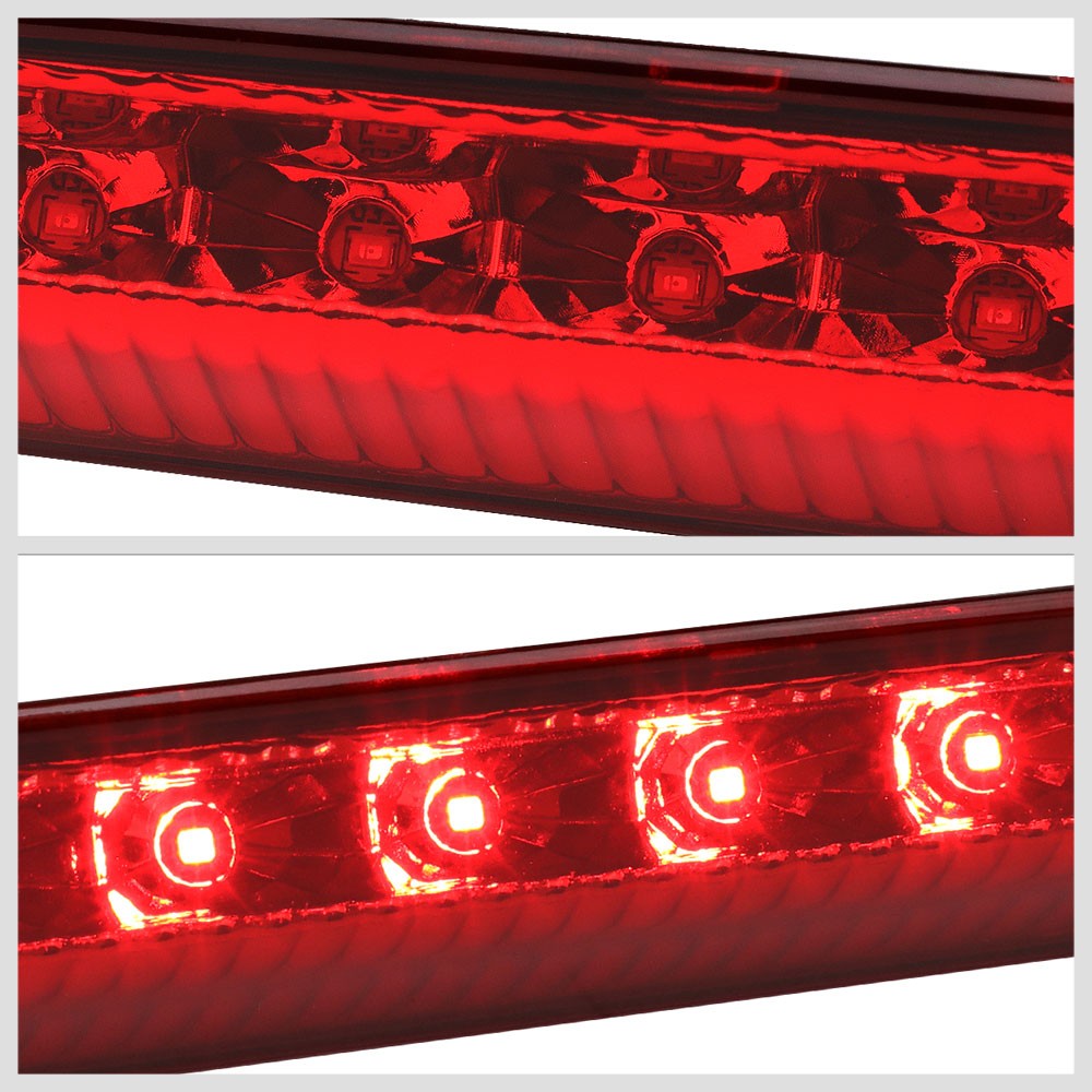 Chrome Housing/Red Lens LED Rear Tail Third Brake Light For 14-20 Nissan Rogue