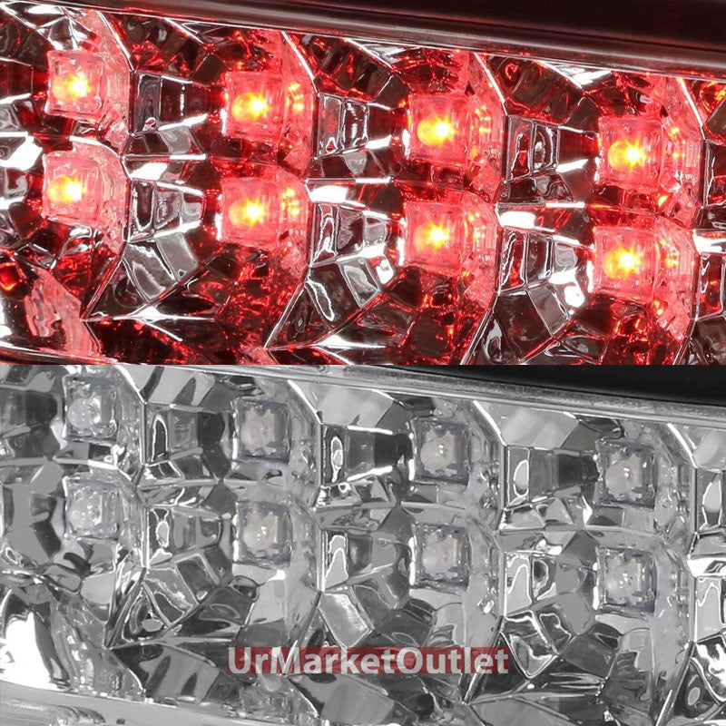Chrome Housing Clear Len Third Brake Red LED Light For Nissan 00-04 Xterra WD22