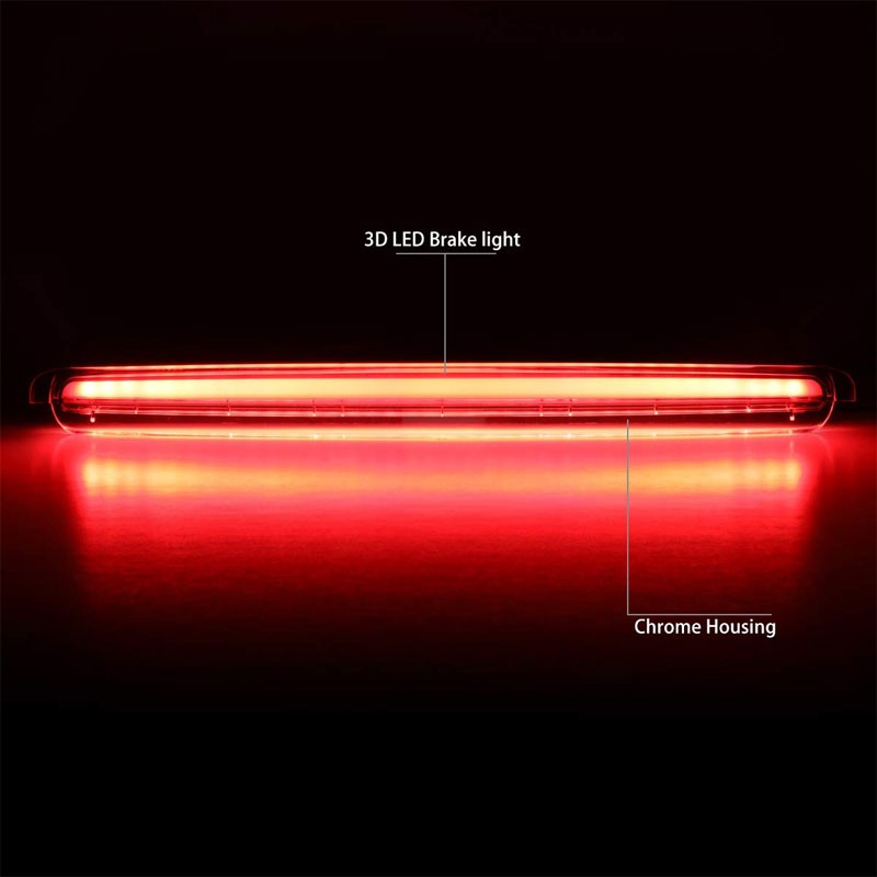 Clear Lens/Chrome Housing 3D LED 3RD Tail Third Brake Light for 05-10 Scion tC