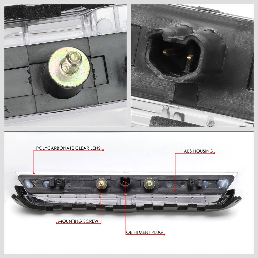Chrome Housing/Clear Lens 3D LED Bar Rear Third Brake Light For 11-16 Scion tC