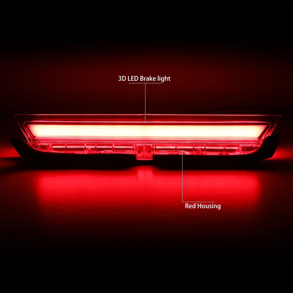 Chrome Housing/Red Len 3D LED Bar Rear Tail Third Brake Light For 11-16 Scion tC