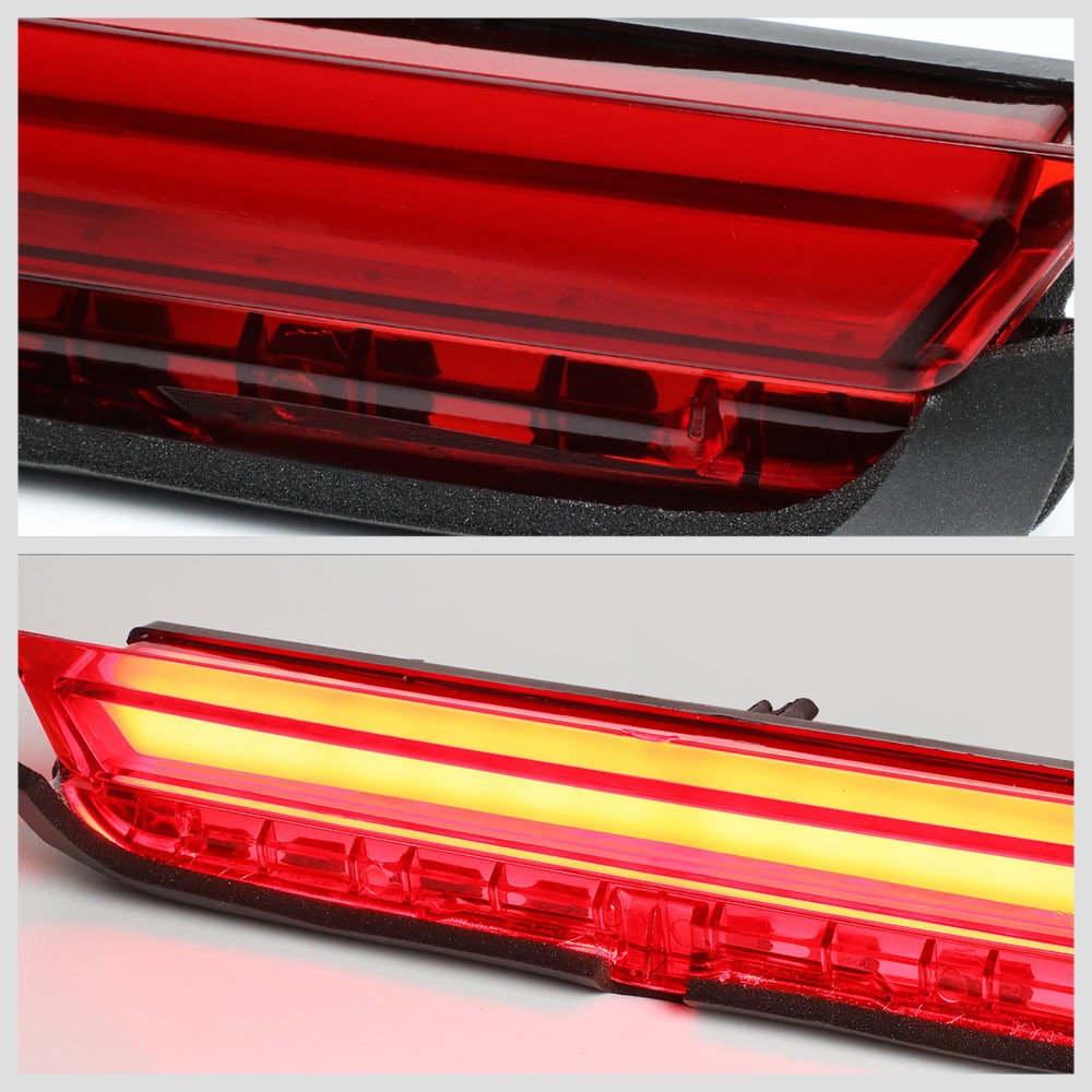 Chrome Housing/Red Len 3D LED Bar Rear Tail Third Brake Light For 11-16 Scion tC