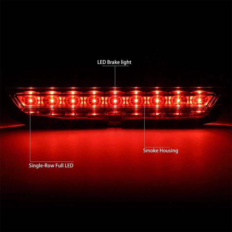Black Housing Smoked Lens LED Rear 3RD Third Brake Light Lamp For 11-16 Scion tC