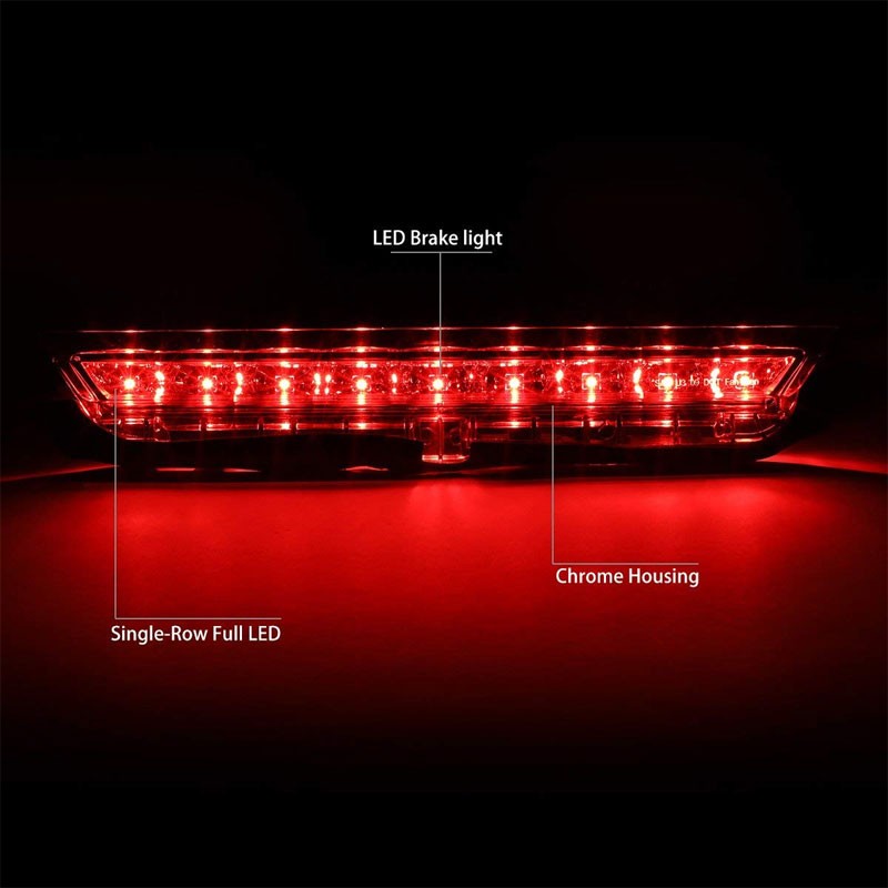 Chrome Housing Clear Lens LED Rear 3RD Third Brake Light Lamp For 11-16 Scion tC