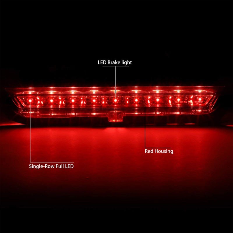 Chrome Housing Red Lens LED Rear 3RD Third Brake Light Lamp For 11-16 Scion tC